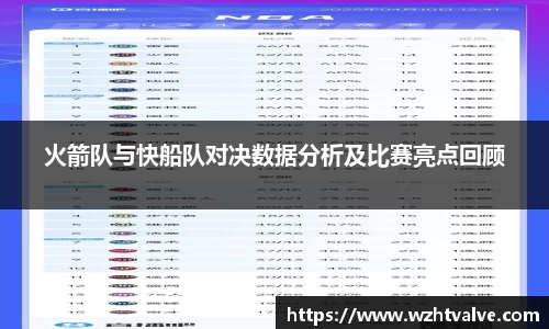 火箭队与快船队对决数据分析及比赛亮点回顾